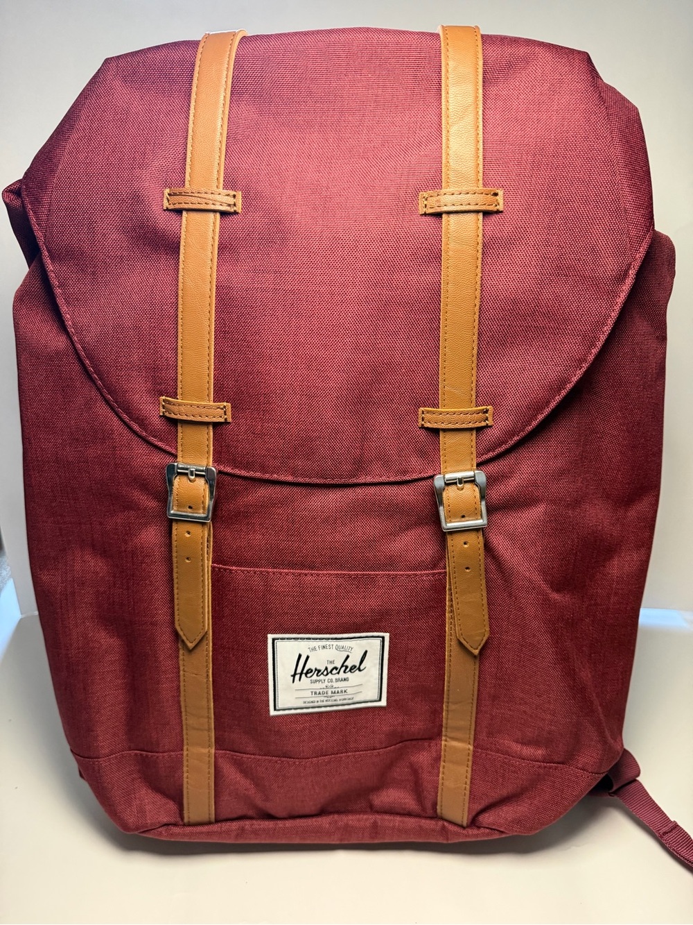 Herschel Supply Company Burgundy Backpack with Tan Straps